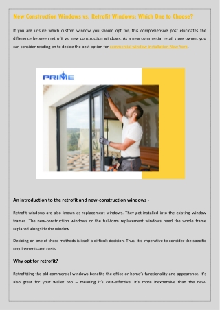 New Construction Windows vs. Retrofit Windows Which One to Choose