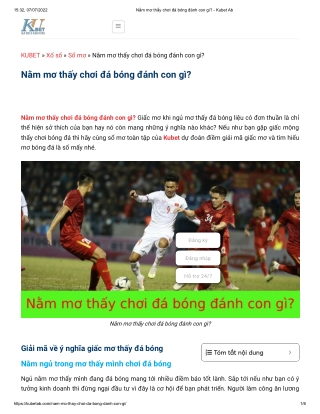 Nằm mơ thấy chơi đá bóng đánh con gì_ - Kubet Ab