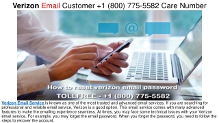 Verizon Email Customer  1(800) 775-5582 Care Number