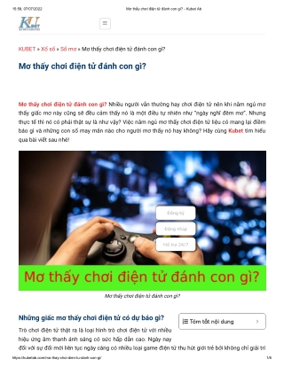 Mơ thấy chơi điện tử đánh con gì?
