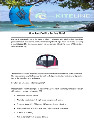 How Fast Do Kite Surfers Ride