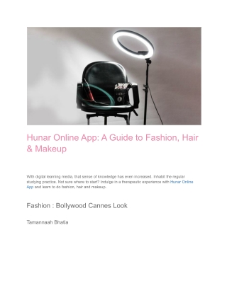 Hunar Online App_ A Guide to Fashion, Hair & Makeup