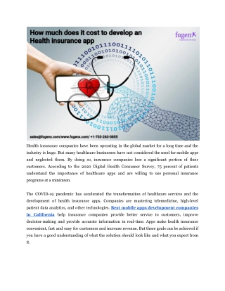 Cost to Develop Health Insurance Apps