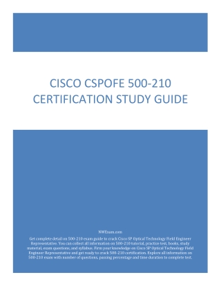 Cisco CSPOFE 500-210 Certification Study Guide PDF