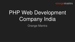 PHP Web Development In India