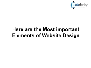 Here are the Most important Elements of Website Design