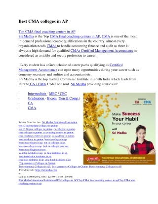 CMA foundation institutes in AP