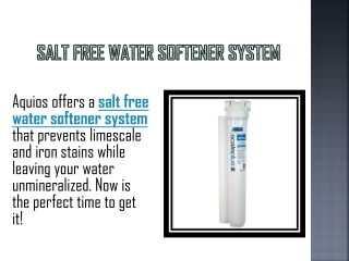 Salt Free Water Softener System