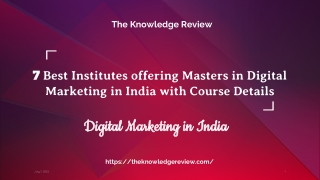 7 Best Institutes offering Masters in Digital Marketing in India with Course Details