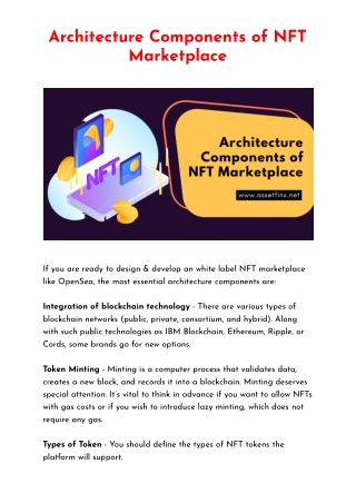 Architecture Components of NFT Marketplace