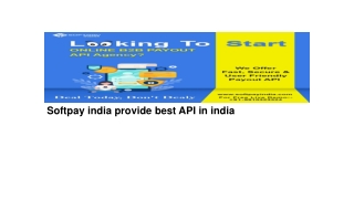 Softpay india provide best API in india