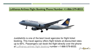 Lufthansa Airlines Flight Booking Number  1-866-579-8033
