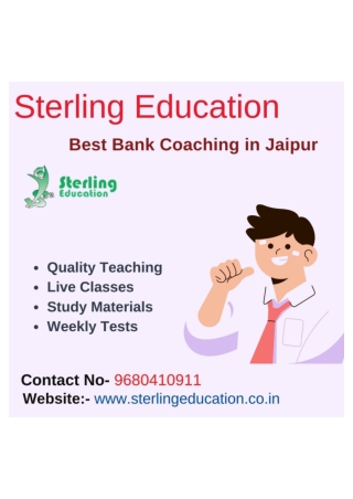 Bank Coaching In jaipur Sterling Education