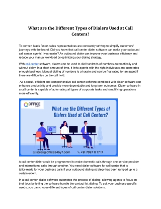 What are the Different Types of Dialers Used at Call Centers