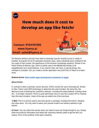 How much does it cost to develop an app like fetchr