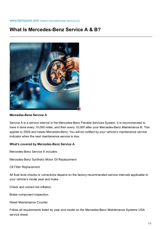 What Is Mercedes-Benz Service A B
