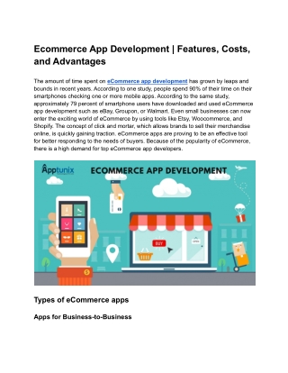 Ecommerce App Development Company | Apprtunix