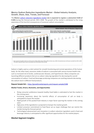 Mexico Sodium Reduction Ingredients Market