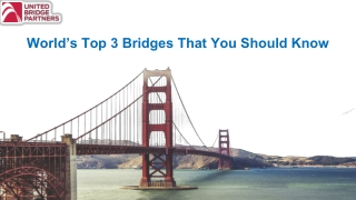 World’s Top 3 Bridges That You Should Know