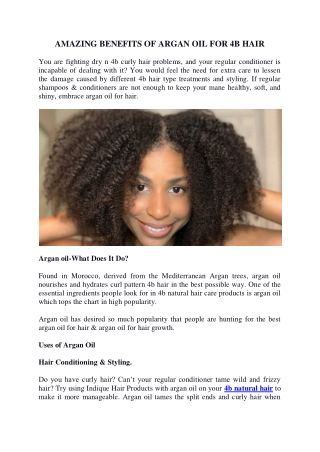 AMAZING BENEFITS OF ARGAN OIL FOR 4B HAIR