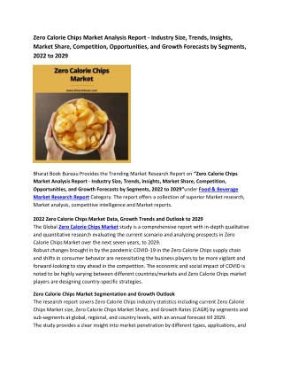 Global Zero Calorie Chips Market Research Report 2022-2029
