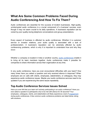 Audio Conferencing pdf