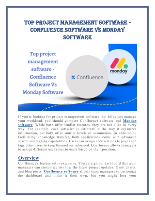 Confluence Software Vs Monday Software