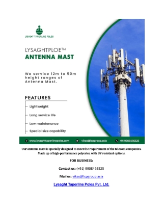 Antenna mast manufacturer and supplier in India