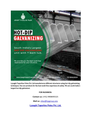 Hot Dip Galvanizing Services In India