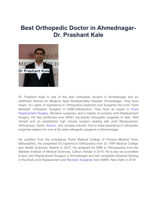 Dr. Prashant Kale