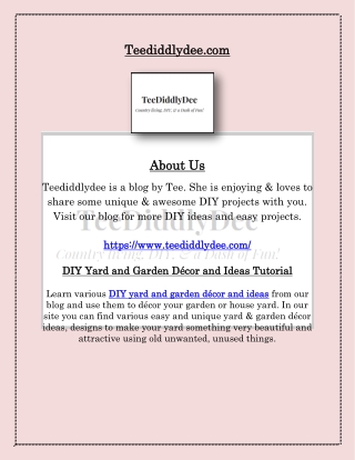 DIY Yard and Garden Décor and Ideas