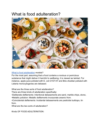 What is food adulteration
