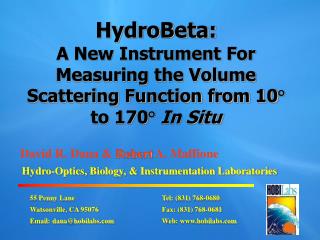 HydroBeta: A New Instrument For Measuring the Volume Scattering Function from 10 ° to 170° In Situ