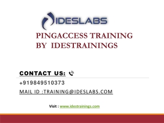 PingAccess Training online Pdf - IDESTRAININGS