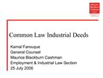 Kamal Farouque General Counsel Maurice Blackburn Cashman Employment Industrial Law Section 25 July 2006