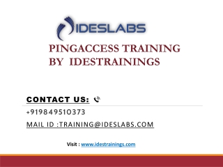 PingAccess Training online ppt by IDESTRAININGS