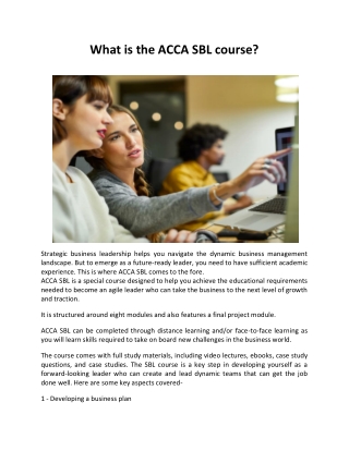 What is the ACCA SBL course