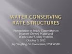 Water Conserving Rate Structures