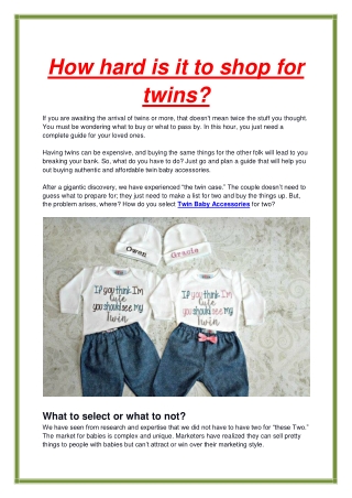 How hard is it to shop for twins