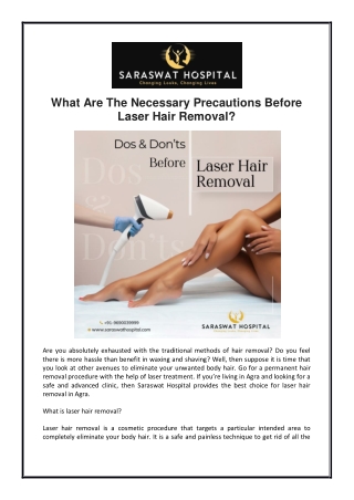 What Are The Necessary Precautions Before Laser Hair Removal?