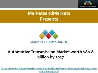 Automotive Transmission Market worth $80.8 billion by 2027