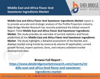 Middle East and Africa Feed Flavor and Sweetener Ingredients Market