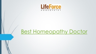 Best Homeopathy Doctor