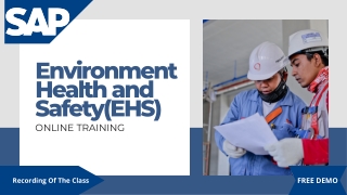SAP EHS Online Training By Real-Time Consultant