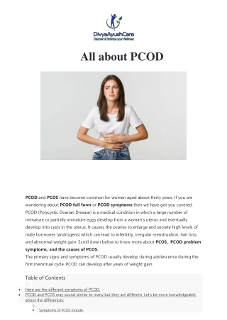 All about PCOD