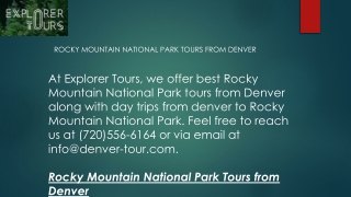 Rocky Mountain National Park Tours from Denver