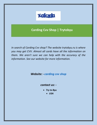 In search of Carding Cvv shop