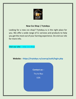 New Cvv Shop Trytobyu