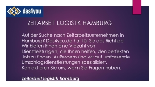 Zeitarbeit Logistik Hamburg  Das4you.de