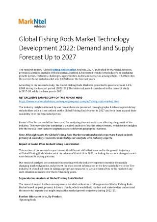 Global Fishing Rods Market Research Report: Forecast (2022-27)
